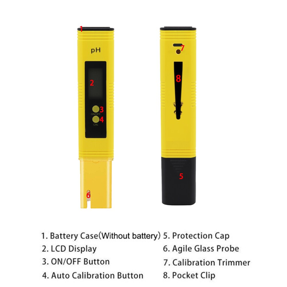 LCD Digital EC TDS PH Meter Tester Temperature Pen Water Tester Hydroponic for Aquarium Pool Swimming PH Measure Device