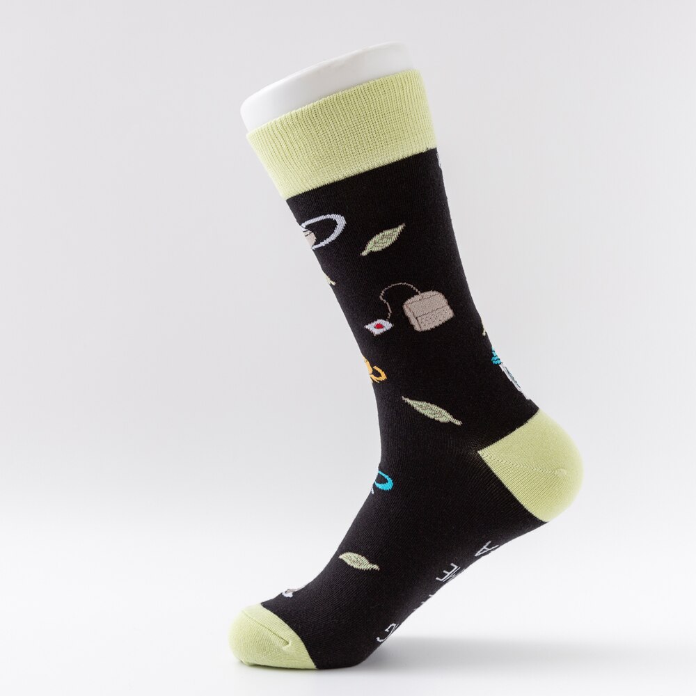 chaude coloré café bière boisson modèle nouveauté équipage hommes drôle nourriture Kawaii Sokken décontracté coton chaussettes pour homme: A3830