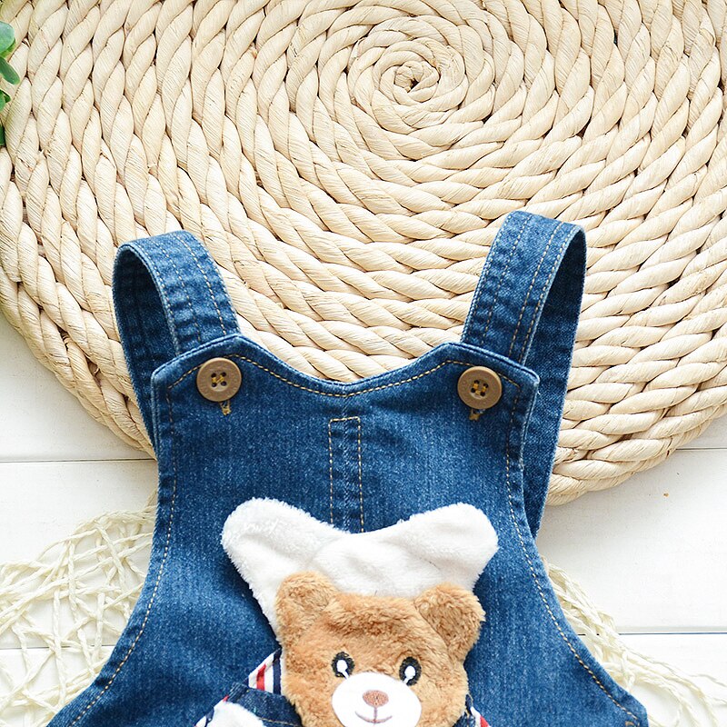 IENENS Baby Kleinkind Jeans Overalls Mädchen Denim Overalls Kinder Casual Latzhose Herbst Kinder Cartoon Tragen Lange Hosen 0-4Y