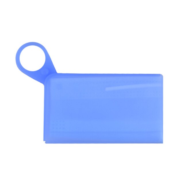 Silicone masque facial dossier de stockage Portable étanche à la poussière masques jetables étui support extérieur réutilisable organisateur sacs de rangement: Blue