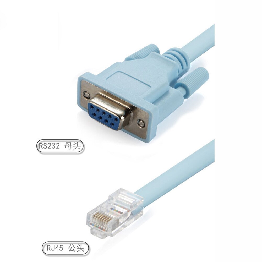 Blue 1.8m DB 9Pin RS232 Serial To RJ45 CAT5 Ethernet Adapter LAN Console Cable Routers Network Cable CAT5 Adaptador For PC 1.8M