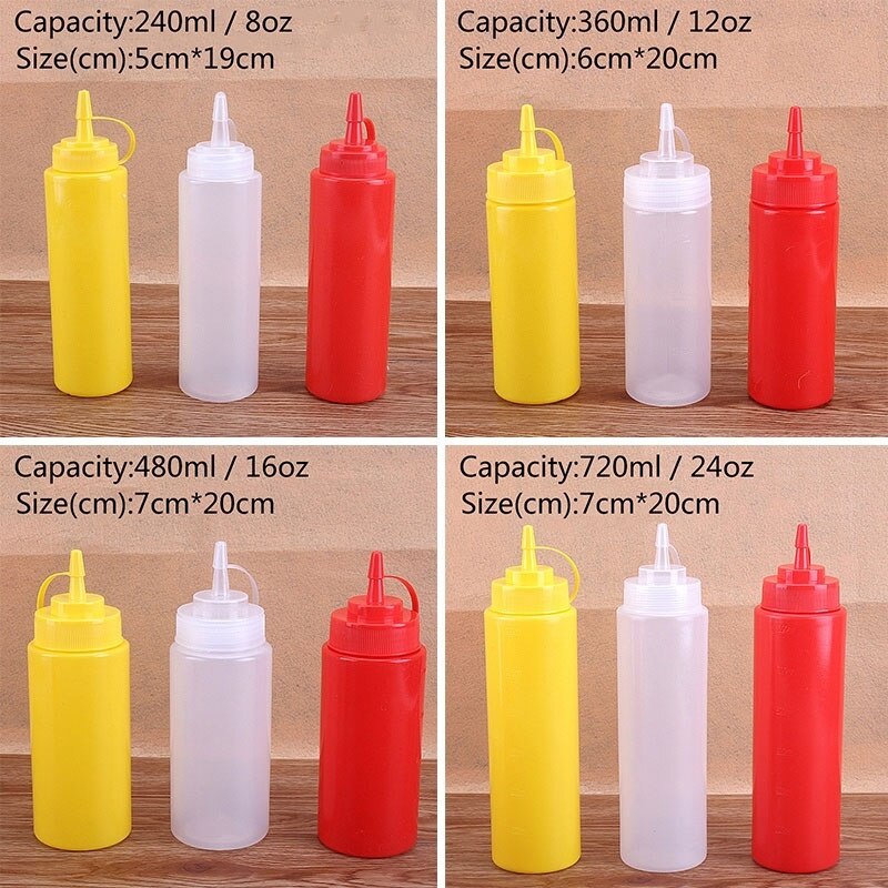 PE environmentally-friendly squeeze sauce bottle squeeze bottle household commercial seasoning squeeze kitchen ketchup needle bo