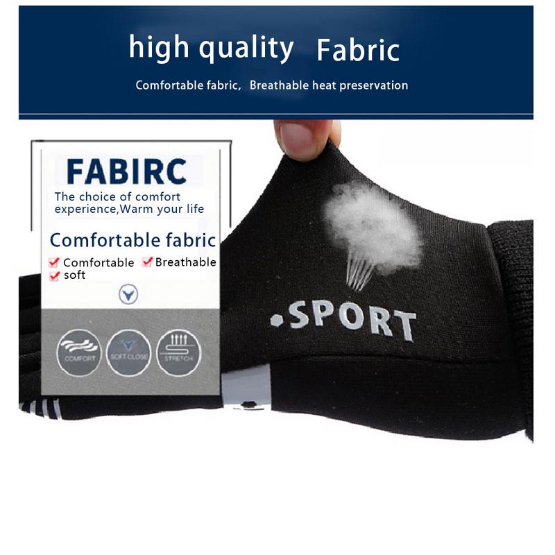 1 Pair Cycling Anti-skid Touch-screen Winter Spring Sports Thermal Gloves Men And Women Grab Velvet Thin Reflective Gloves