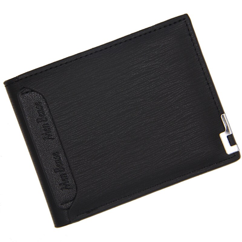 Retro Short Bifold Wallet for Men Small Leather Cards Wallets Purse Purses Male Mens Wallet Slim Business ID Card Holders Wallet: Black D