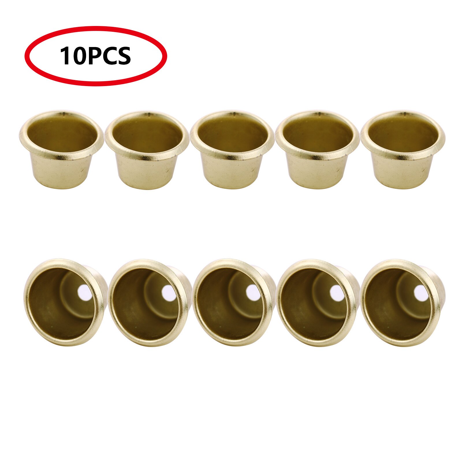 10 Mini Metal Candles Cups Tapered Menorah Protect Containers DIY Lamp Candle Wax Making Small Mugs Home Party Decor Accessories: Gold A