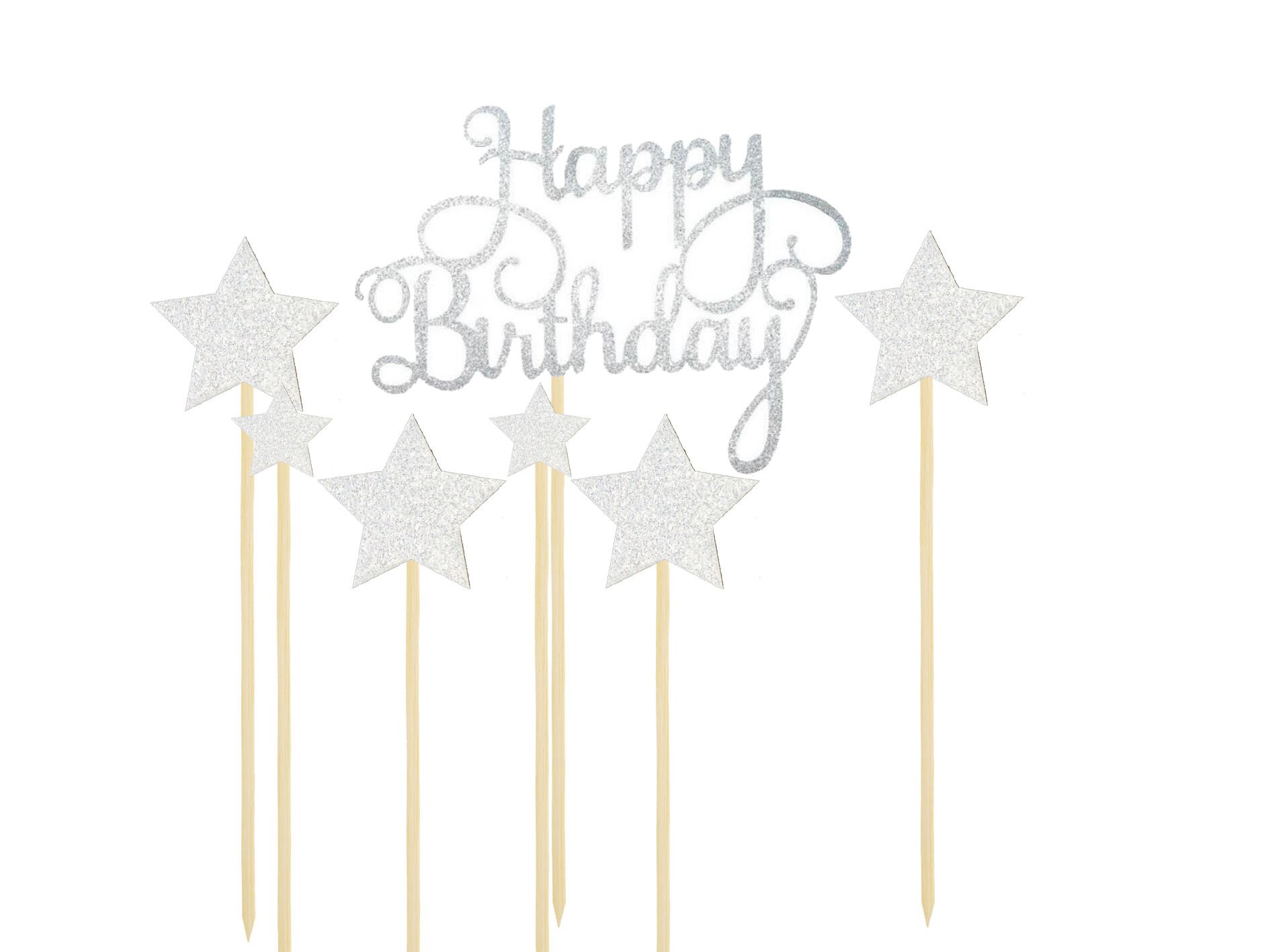 Décoration de gâteau d'anniversaire, ballons confettis, drapeau, décor de fête d'anniversaire pour enfants, garçon ou fille, fête prénatale, mariage: Silver