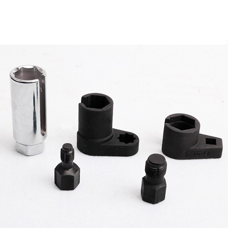 5pcs Oxygen Sensor Socket Wrench Thread Chaser Tool Kit Fit for All Auto O2 Socket Removal Installation Install Offset Vacuum