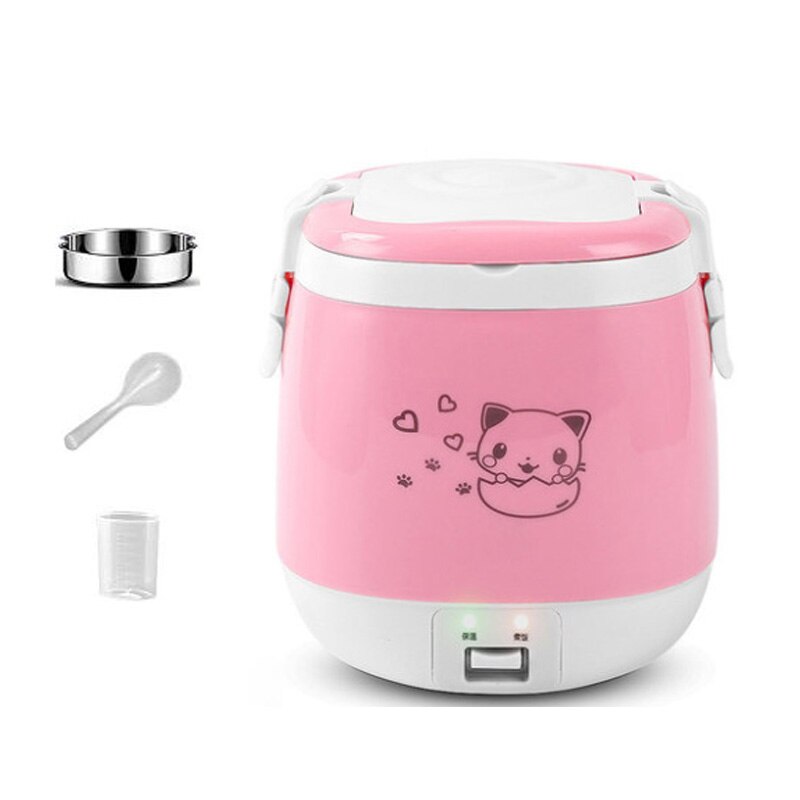 DMWD Mini Rice Cooker Multi-function Single Electric Rice Cooker Non-Stick Household Small Cooking Machine Make Porridge Soup: Pink 1.5L