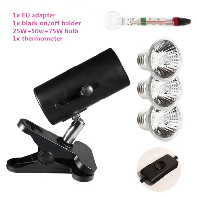 25w uva&uvb lampe uv-lampe til skildpadder fylde lys calciumforsyning uvb-lampe uvb 3.0 lamper til krybdyr et sæt: 3 lamper sort holder
