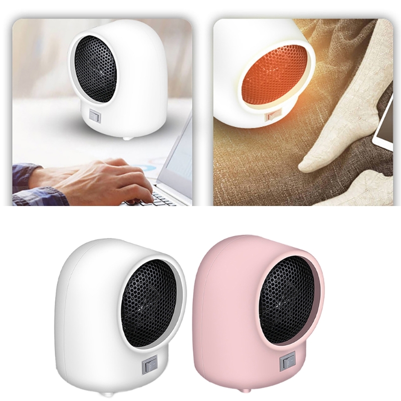 Portable 500W Small Portable Heater Quiet Energy Efficient Heating Device for Indoor Use in Office Desktop or Bedroom