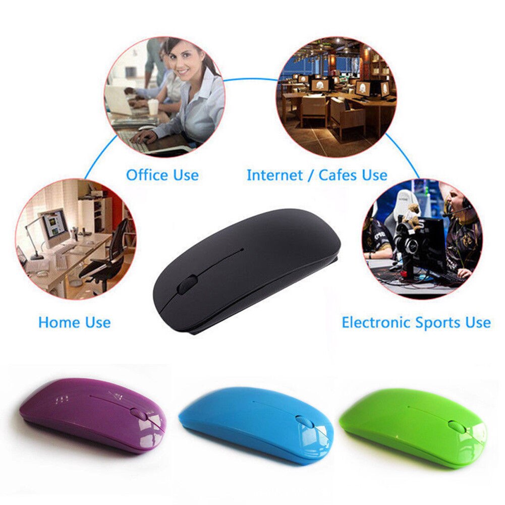 Universal USB Wireless mouse Adjustable Receiver Optical Computer Mouse 2.4GHz Battery Powered Ergonomic Mice For Laptop PC Mous