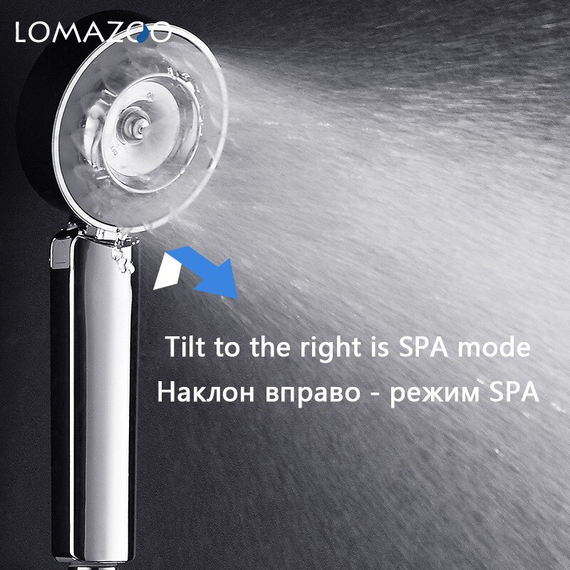 LOMAZOO High Pressure Adjustable SPA Jetting Shower Filter High Pressure Water Saving Shower Head Handheld Shower Head