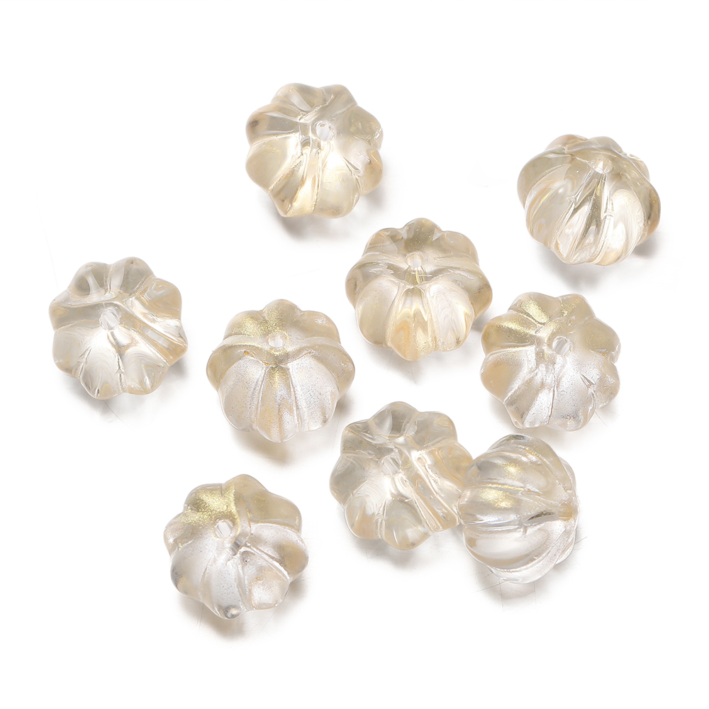 30 unids/pack de cuentas de calabaza de cristal, cuentas espaciadoras sueltas para pulsera, collar, pendientes, llavero, accesorios para hacer joyería hechos a mano DIY: green