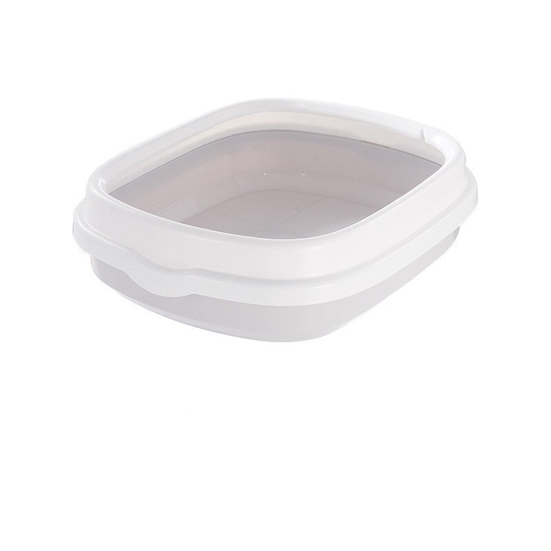 Caja de arena para gatos, sanitario para mascotas, con protección anti-salpicaduras, para perros y gatos, caja de plástico con cuchara para remover la arena, para el hogar: Gris / S