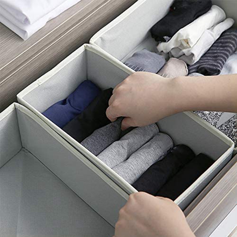 Fabric Wardrobe Organiser For Cupboard, Drawer Insert, Closet Dividers Foldable Storage Bins Box Containers