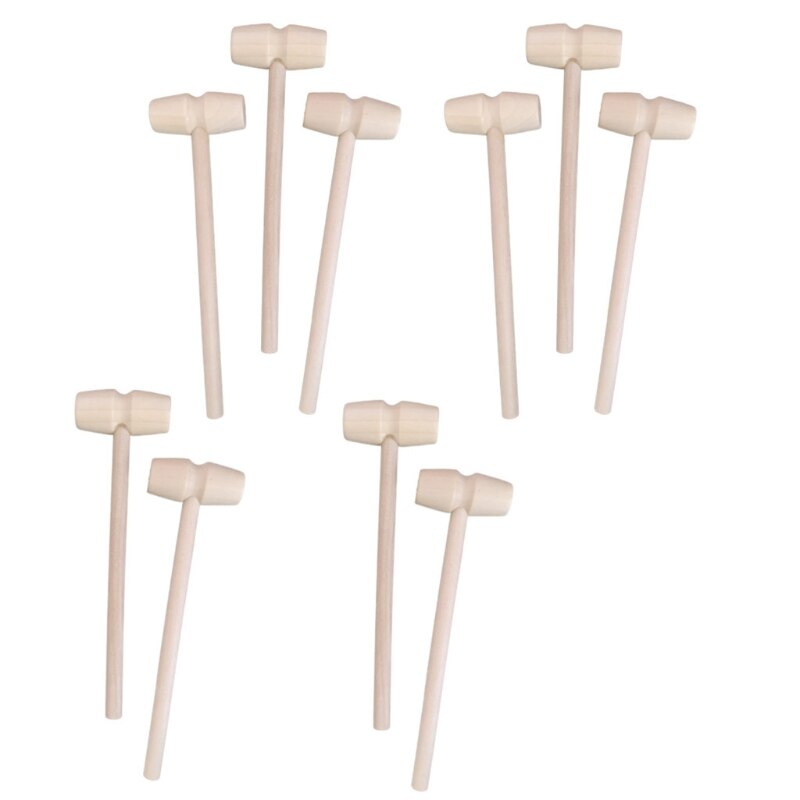 10Pcs Mini Houten Hamer Mallet Beukende Speelgoed Kloppend Hamer Speelgoed Voor Kinderen F3ME: 1