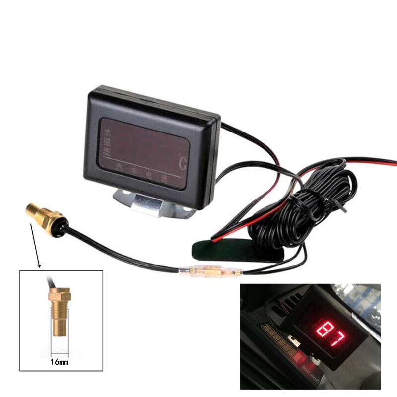 Bracket Gauge SUV Kit Temp Sensor For 12V~24V Display Plastic Universal