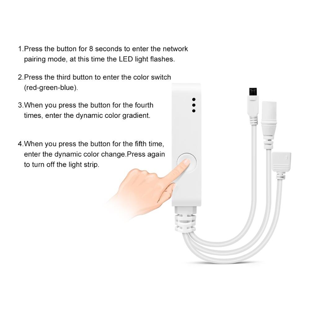 Homekit-tira de luces LED con Control remoto por voz para el hogar, lámpara inteligente con WiFi de 2,4G, regulable, funciona con Apple Homekit, Alexa y Google Home