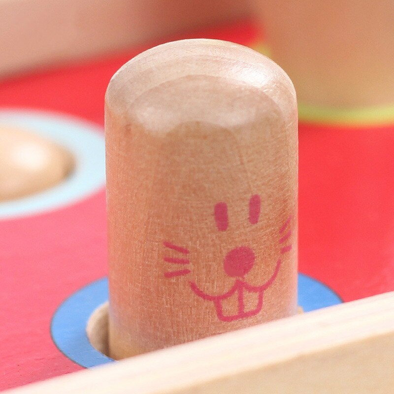 Wooden Baby Beat Toys With Hammer Early Learning Educational Toys Instrument Sound Maker Dragging Toy