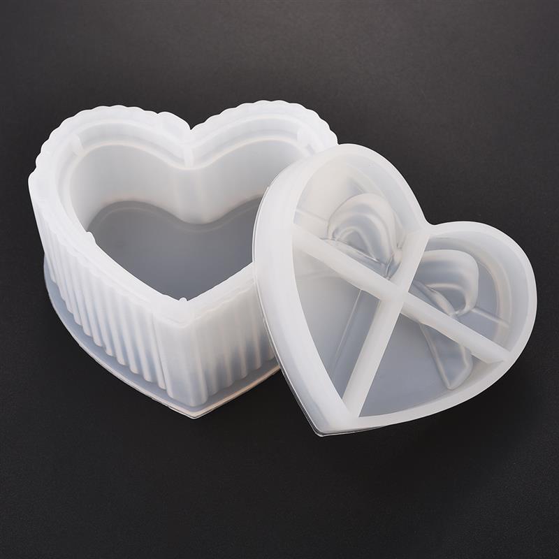 Harz Silikon Schimmel Lagerung Kasten bilden Für Schmuck Machen Herz bilden schneiden Schimmel DIY Kristall Epoxid UV Kasten Schmuck werkzeuge Formen: 03