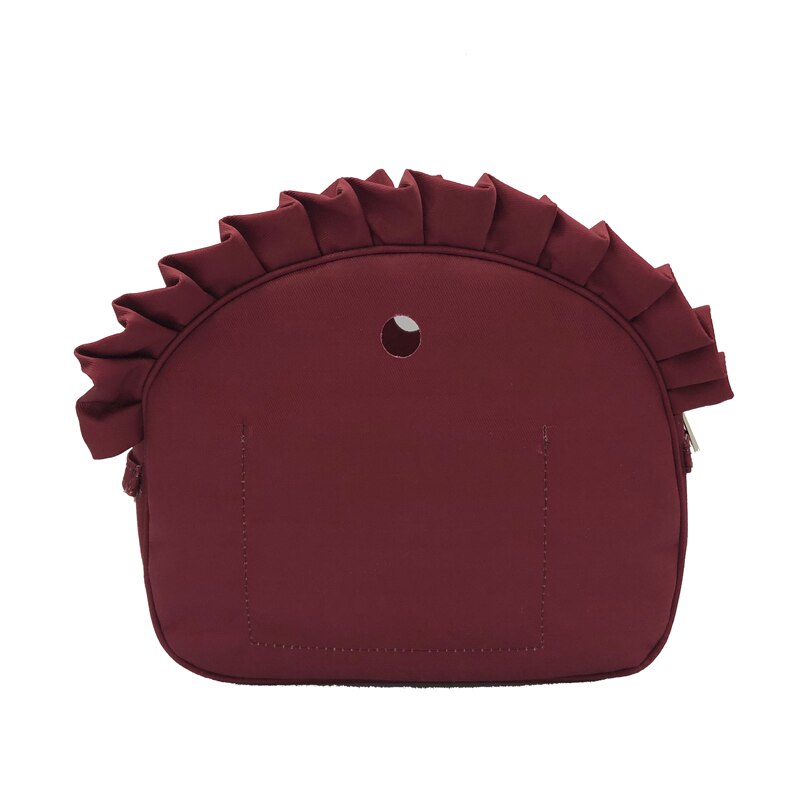 Floral Border Lining Insert Zipper Pocket Canvas Inner Pocket for Omoon Obag for O Bag silicon bag women handbag accessories: Wine Red