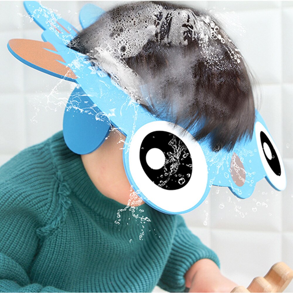 Baby Adjustable Cartoon Shower Cap Hair Wash For Bath Waterproof Protective Shield Hat