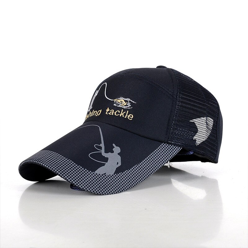Brand simms outdoor sport men fishing cap letter fishing caps baseball cap bucket hat sunshade hat free size: Blå