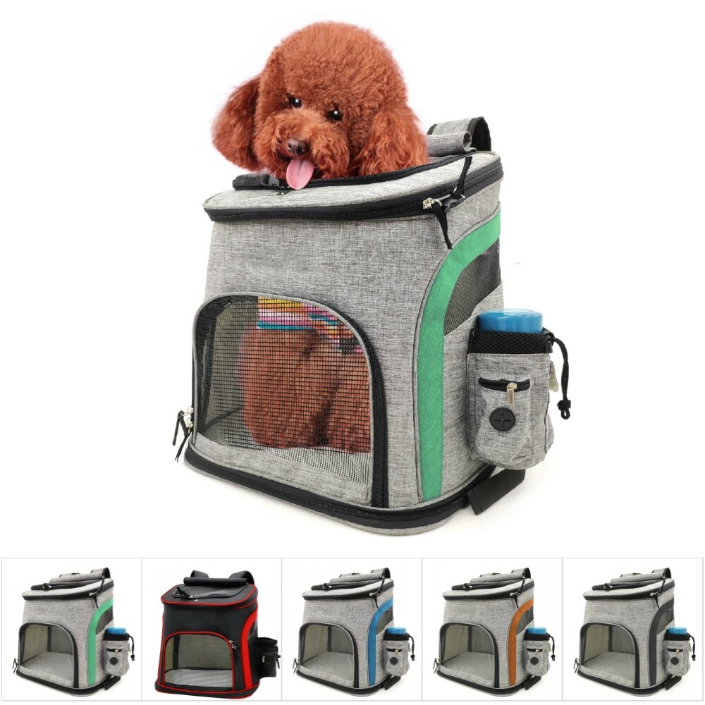 Bolsa de malla para perros, mochila transpirable para perros, bolsa de transporte para gatos de gran capacidad, bolsa de transporte para mascotas Oxford, bolsa de transportador de tela