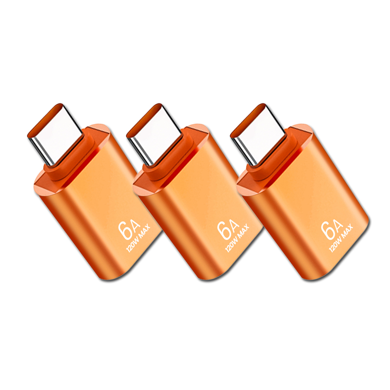 6-1szt. 6A Typ C żeński na USB A męski Adapter OTG Konwerter USB-C do Macbooka Xiaomi Samsung Oneplus Adapter złącza kablowego: Głęboki niebieski