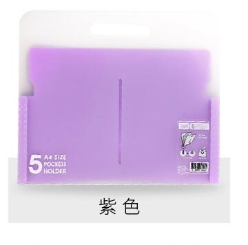 Multi-layer PP 6 color folder A4 student organ file plastic paper data bag Filing Products 5 index document bag