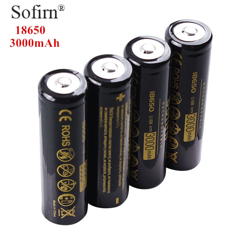 Sofirn 18650 3000mAh Battery Discharge 3.7V HD Cell NCR18650B Li-ion Rechargeable 18650 Batteries for Torch /Flashlight/Toys