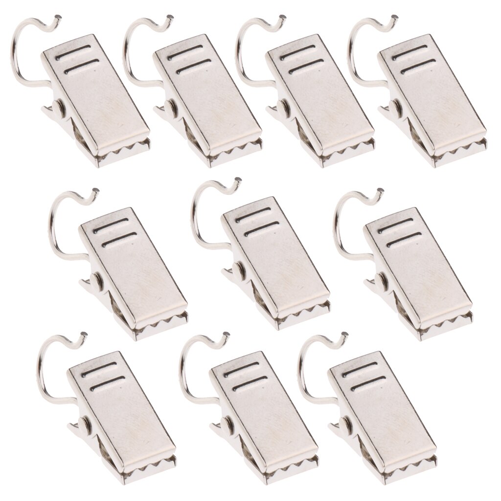 MagiDeal 30-Pack Window Curtain Clips with Hook/Drapery Clips Hanging Hook Hanger Silver 32mm