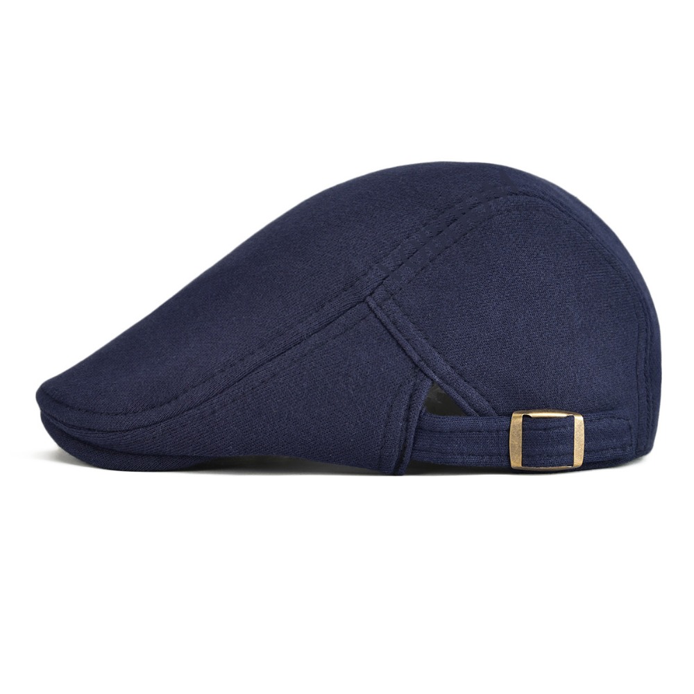 Cotton Men Women Navy Blue Flat Ivy Cap Soft Solid Color Driving Cabbie Hat Adjustable Newsboy Caps 039