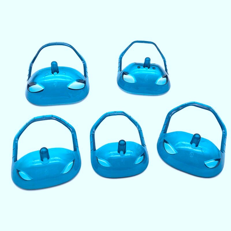 5Pcs/Set Symmetric Cut Goatee Neck Line Mustache Grooming Beard Styling Care Beard Shaping Shaving Tools-Clear Blue