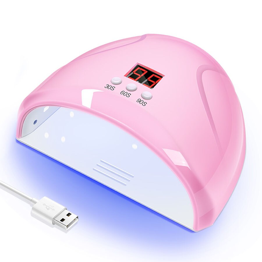 SUN Mini Plus-lámpara UV para uñas, secador de esmalte de Gel, luz de curado UV para manicura artística, lámpara LED: pink 24W