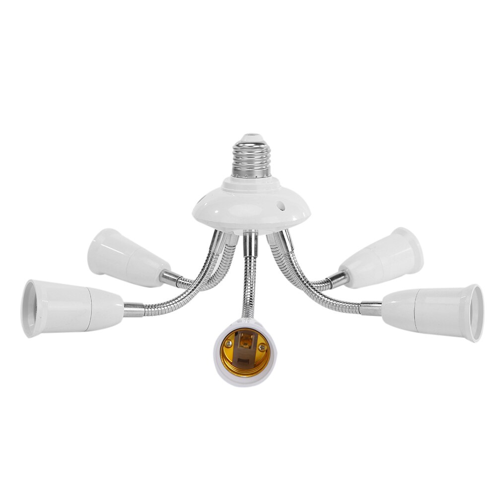 E27 Splitter 2/3/4/5 Head Lamp Base Adjustable LED Light Adapter Multi-conversion Lamp Bulb Holder Copper Converter Socket Screw: Lamp holder 5