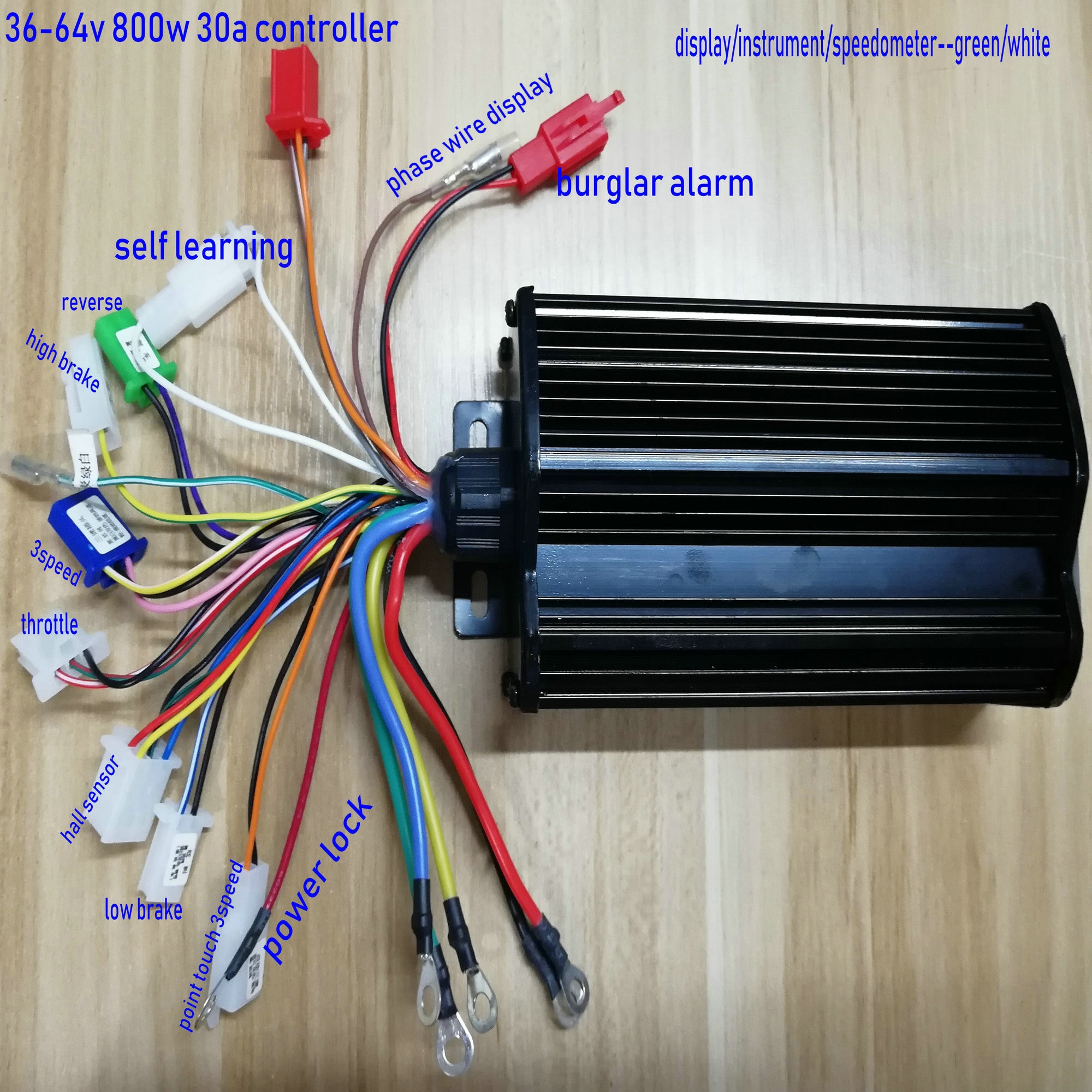 Controlador de onda sinusoidal de 36v48v60v64v30A, señal de velocidad YXT, accesorio para bicicleta eléctrica, triciclo, MTB, Scooter, monopatín, piezas Diy