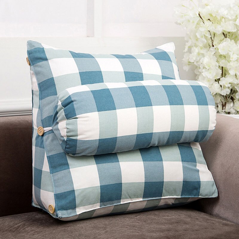 Triangular Backrest Cushion Cotton Linen for Chair Sofa Cushions Bed Rest Back Pillow Waist Cushion Office Home Decor 45x45x20cm