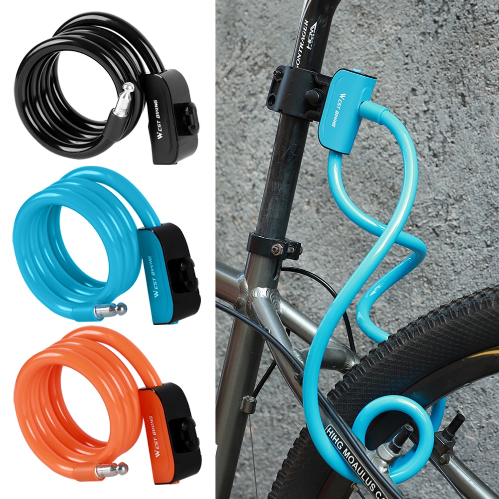 Candado para bicicleta MTB, seguridad antirrobo de 1,2 m, candados para cables de acero para bicicletas, elementos de reparación antiresistencia para exteriores para ciclismo occidental