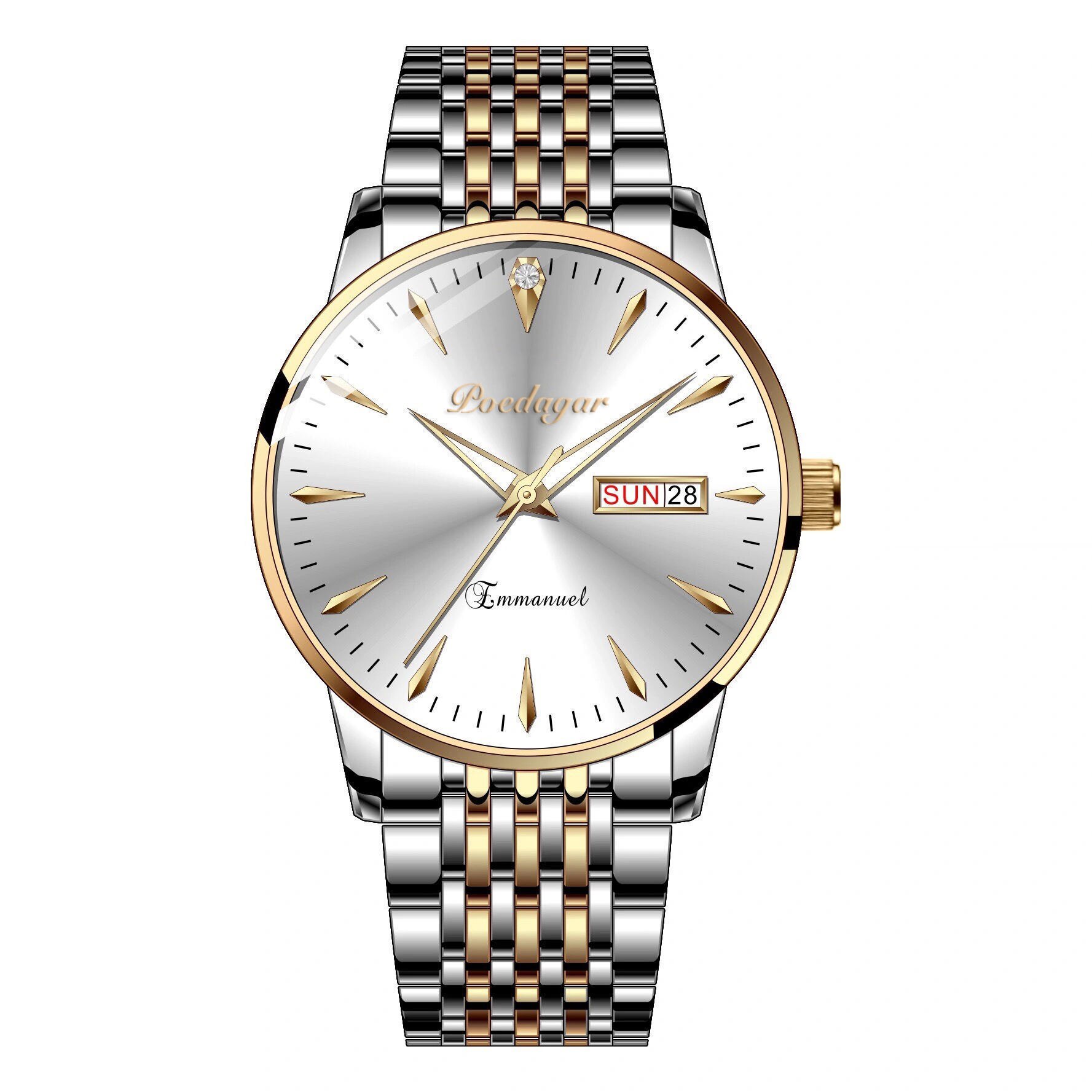 Podagar-reloj deportivo de lujo para hombre, cronógrafo de cuarzo, con fecha, resistente al agua, Masculino,: white2