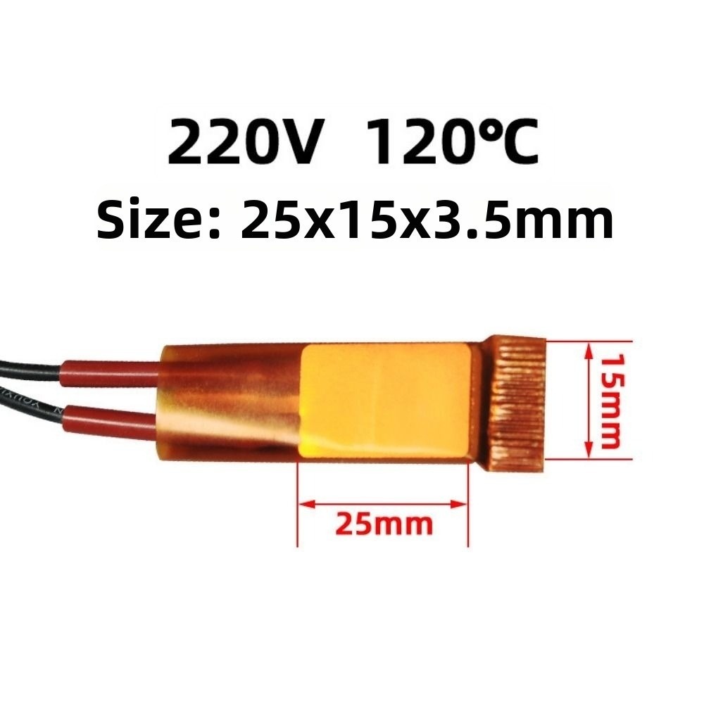 60-270 Graden Verwarmingselement 12V 24V 110V 220V 25*15*3.5mm Krulspelden Heater Celsius PTC Kachels Voor Miniatuur Verwarming: Rood