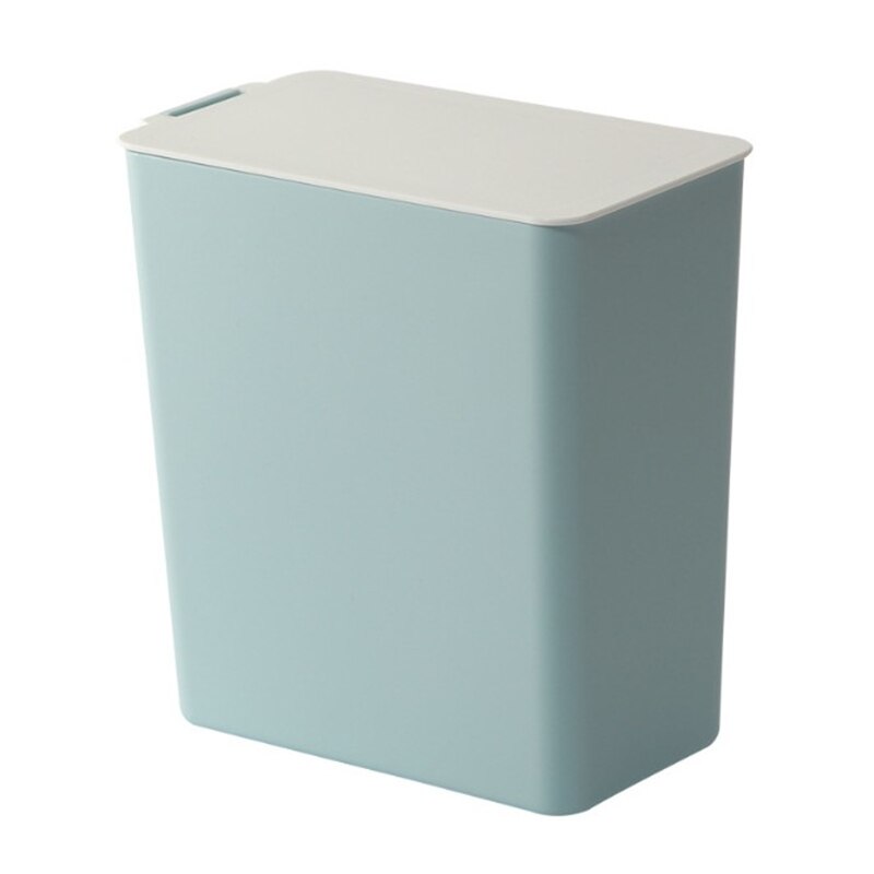mini trash can desktop small trash can office trash supplies trash can plastic trash: Blue