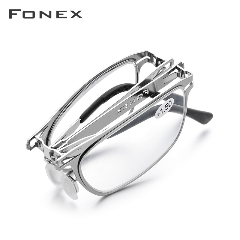 FONEX Vouwen Leesbril Mannen Vrouwen Opvouwbare Presbyopie Reader Verziendheid Dioptrie Brillen Schroefloos LH012