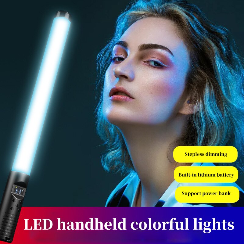RGB Colorful LED Stick Fill Light Handheld 10W 3000K LED Flash Light stick Speedlight Photographic Lighting