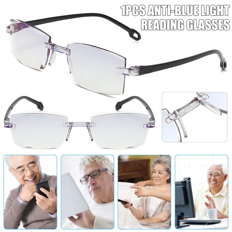 Diamond-cut Progressive Multifocal Presbyopia Eyeglasses Anti-Blue Light Glasses Reading Glasses