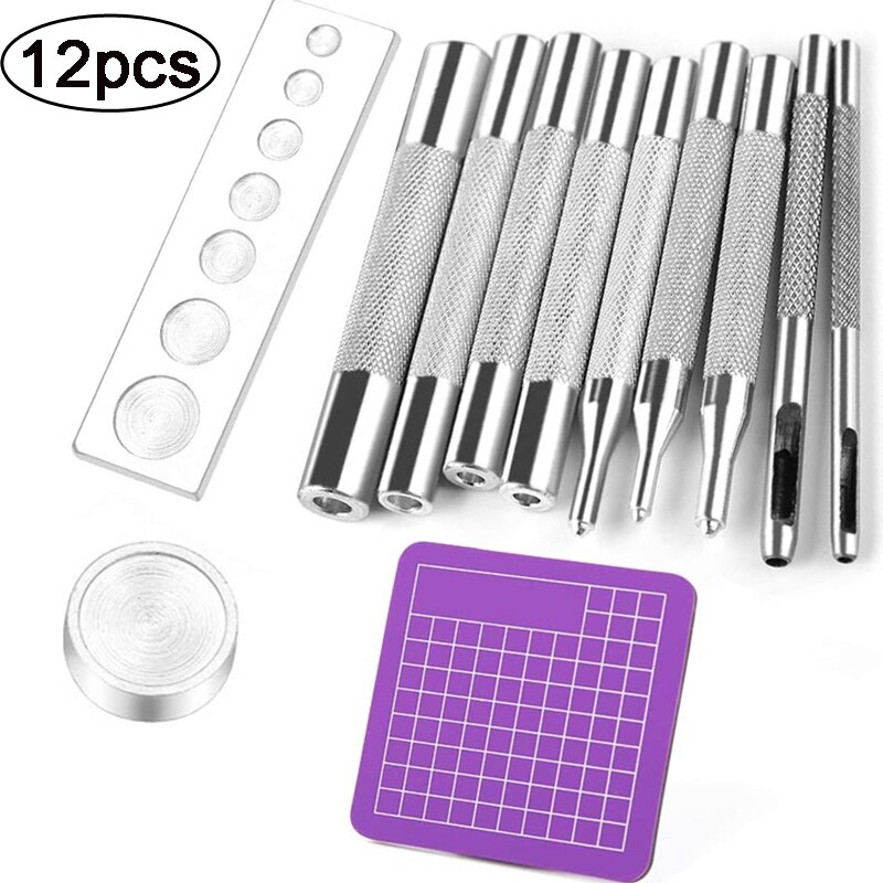 LMDZ Leather Snap Fasteners Kit Metal Button Snaps Press Studs With Installation Tools for Clothing, Leather, Jacket, Jeans Wear: 12pcs