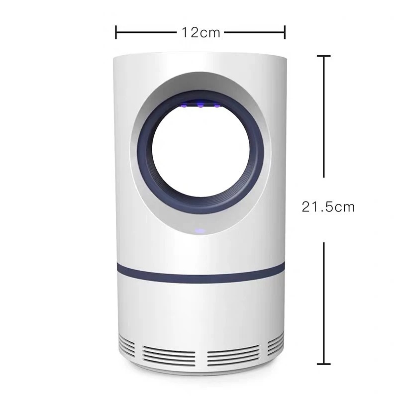 Lámpara eléctrica antimosquitos, atractivo para interiores, trampa para moscas para mosquitos, Mini trampa para mosquitos, lámpara de luz de succión: Plata