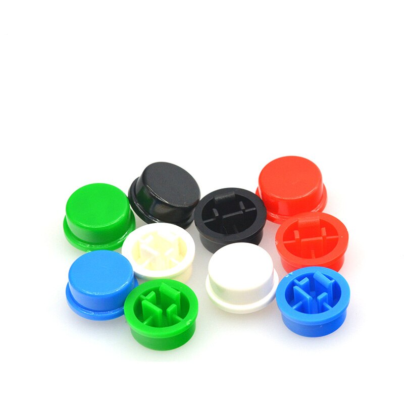 50Pcs Micro switch off-on cap cover 9.58*5.1mm Round rubber tactile push button cap Kits for 12*12*7.3mm Tact Switch Accessories