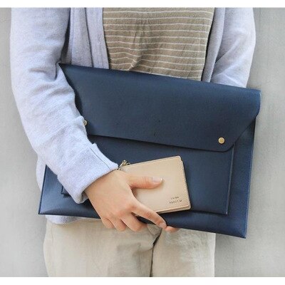 TOPHIGH Umschlag Kupplung Tasche Für Frauen Einfache Weibliche Laptop A4 Aktentasche Große Kapazität Laptop Tasche Schild Kupplungen Bolsa: Blau