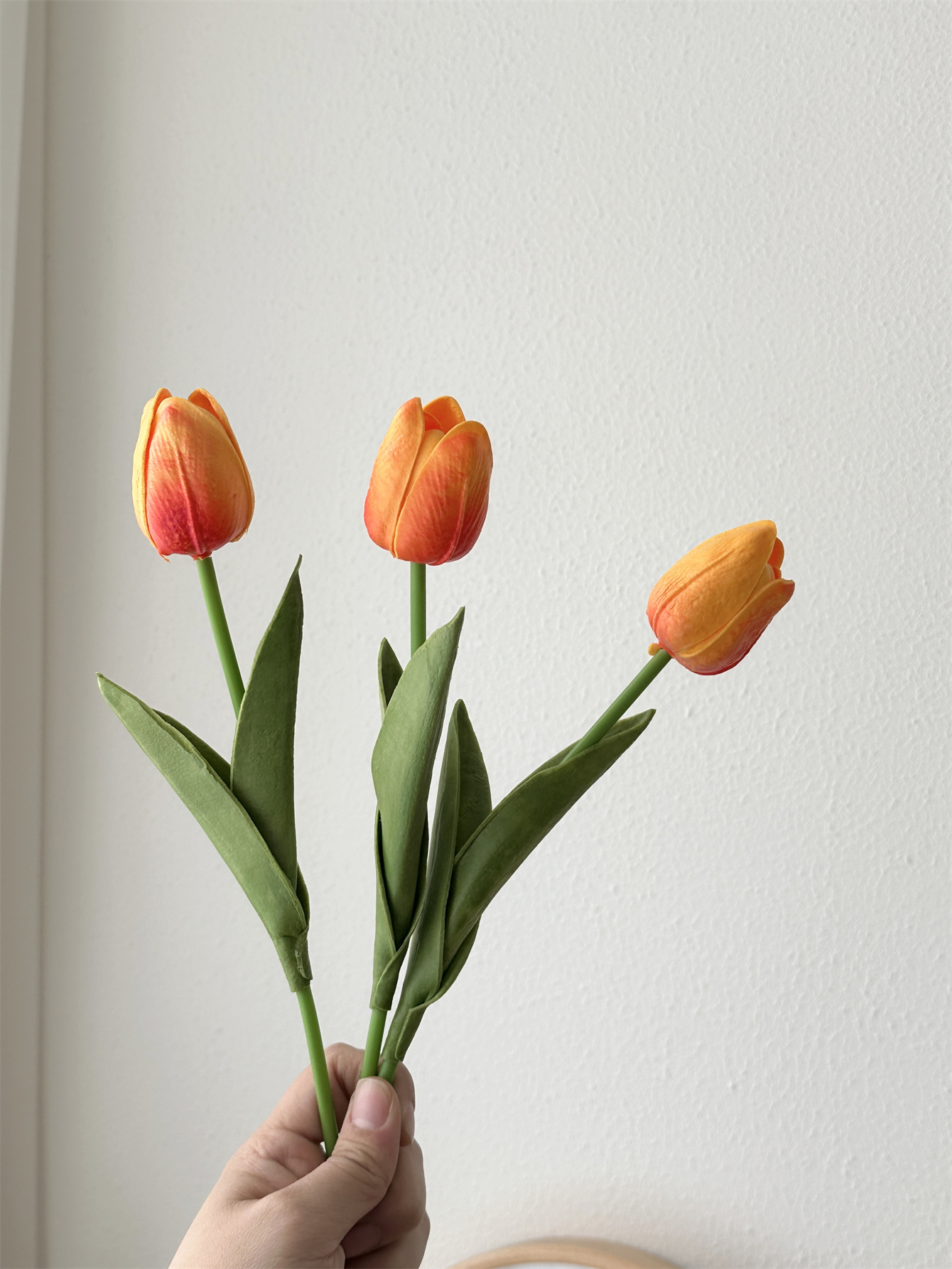 Tulip imitation flower home decoration decoration floral art bedroom decoration immortal bouquet: Orange